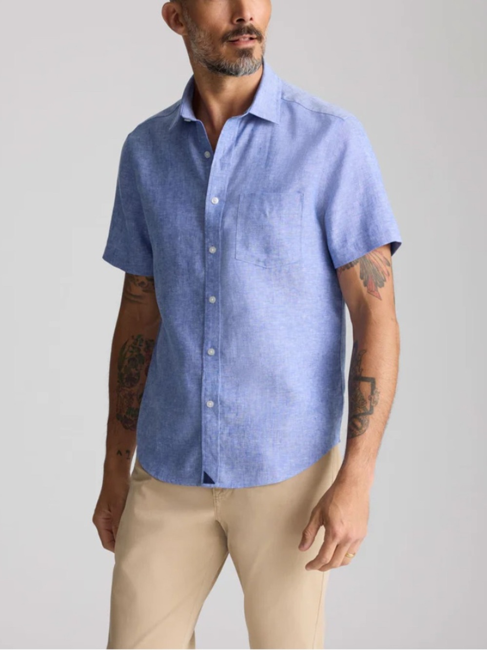 Untuckit Linen Short-Sleeve Cameron WR  Shirt Size M